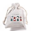 Christmas Cotton Cloth Storage Pouches ABAG-M004-02O-3