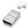 304 Stainless Steel Rectangle Magnetic Clasps with Glue-in Ends STAS-E089-73P-1