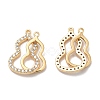 Brass Micro Pave Clear Cubic Zirconia Connector Charms KK-B074-08G-3