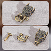 HOBBIESAY 1PC Tibetan Style Wolf Shaped Brass Shackle Clasps FIND-HY0002-78-4