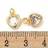 Brass Micro Pave Clear Cubic Zirconia Pendants KK-P275-33B-G-3