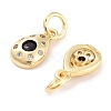 Brass Micro Pave Cubic Zirconia Charms KK-C051-02G-04-2