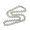 Clear Cubic Zirconia Heart Link Chain Necklace NJEW-E074-06P-2
