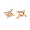 Brass Micro Pave Clear Cubic Zirconia Charms KK-G418-08G-3