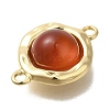 Natural Carnelian(Dyed & Heated) Flat Round Links Connector Charms KK-K388-04G-2