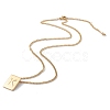 Titanium Steel Initial Letter Rectangle Pendant Necklace for Men Women NJEW-E090-01G-11-2