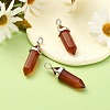 Faceted Bullet Natural Carnelian Double Terminated Pointed Pendants X-G-J261-B08-3