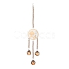 Flat Round & Rose Hanging Crystal Chandelier Pendant HJEW-M002-03-2