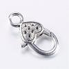 Tibetan Style Alloy Lobster Claw Clasps Rhinestone Settings TIBE-T002-22AS-RS-2
