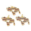 Brass Enamel Pendants KK-K332-34G-02-1