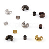 Brass Crimp Beads Covers and Crimp Beads KK-TA0007-03-11