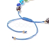 10Pcs 10 Style Lampwork Evil Eye Braided Bead Bracelets Set BJEW-JB08874-4
