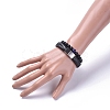 Unisex Stretch Bracelets & Leather Cord Bracelets Sets BJEW-JB04895-01-4