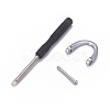 Alloy D-Ring Shackles Clasps and Screwdriver PALLOY-WH0065-29P-1