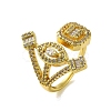 Brass with Cubic Zirconia Rings RJEW-B057-04G-01-1