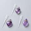 Natural Amethyst Openable Perfume Bottle Pendants G-K420-05-1