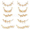 SUPERFINDINGS 10Pcs 5 Style Brass Pave Clear Cubic Zirconia Connector Charms & Chandelier Component Links FIND-FH0007-37-1