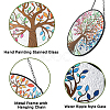 Flat Round Glass Pendant Decoration HJEW-WH0042-94A-5
