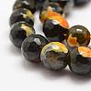 Faceted Natural Fire Crackle Agate Beads Strands G-F447-12mm-A09-3