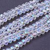 Faceted(32 Facets) Round AB Color Electroplate Glass Beads Strands X-EGLA-J042-4mm-AB03-2