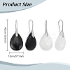 ANATTASOUL 2 Pairs 2 Style Natural Quartz Crystal & Black Agate Teardrop Dangle Earrings with Brass Pins for Women EJEW-AN0004-41-2