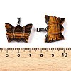 Natural Tiger Eye Carved Butterfly Pendants G-N342-01B-4