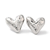 Rack Plating Brass Heart Stud Earrings EJEW-D073-08P-1