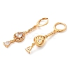 Rack Plating Golden Brass Dangle Leverback Earrings EJEW-B037-09G-2