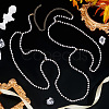 Resin Imitation Pearl Beaded Chain Tassel Shoulder Chains AJEW-WH0470-63-4