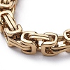 Ion Plating(IP) Unisex 201 Stainless Steel Byzantine Chain Bracelets BJEW-L637-34A-G-2