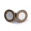 Round Brass Magnetic Clasps with Loops MC019-AB-4