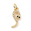 Brass Micro Pave Cubic Zirconia Charms KK-C012-09G-1