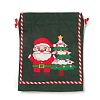 Christmas Theme Rectangle Cloth Bags with Jute Cord ABAG-P008-01C-2