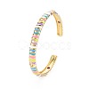 Stripe Enamel Cuff Bangle BJEW-S141-013-5