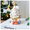 Porcelain Christmas Tree Decorative Hinged Jewelry Trinket Box DJEW-PW0012-055A-1