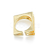 Cubic Zirconia Square Triple Layer Open Cuff Ring RJEW-N037-035A-2