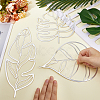 Leaf Acrylic Mirror Wall Stickers OACR-WH0032-06A-3