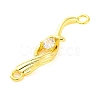 Brass Pave Clear Cubic Zirconia Connector Charms KK-Z051-03G-2