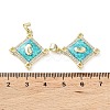 Rack Plating Brass Micro Pave Clear Cubic Zirconia Pendants KK-C041-06G-G-3