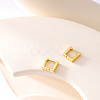 Simple Rectangle Stainless Steel Hoop Earrings OA6686-4-3