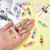 14Pcs 7 Colors Faceted Bullet Glass Pointed Pendants GLAA-CJ0001-71-4