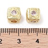 Brass Micro Pave Cubic Zirconia Beads KK-C051-28G-05-3