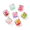 UV Plating Transparent Acrylic European Beads X-OACR-F004-10-2