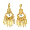 Bohemia Zinc Alloy Rhinestone & Resin Clip-on Earrings EJEW-C089-03G-1