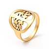 Ion Plating(IP) 201 Stainless Steel Tree of Life Finger Ring for Women RJEW-G266-17G-3