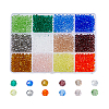 DICOSMETIC 1800Pcs 12 Colors Transparent Glass Beads Strands EGLA-DC0001-02-8