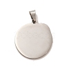 Non-Tarnish 304 Stainless Steel Pendants STAS-B037-04P-2