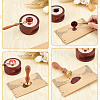Brass Wax Seal Stamps with Rosewood Handle AJEW-WH0412-0186-3