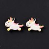 Opaque Resin Unicorn Pendants RESI-G040-A05-3