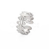 304 Stainless Steel Oval Wrap Open Cuff Ring for Women RJEW-S405-153P-3